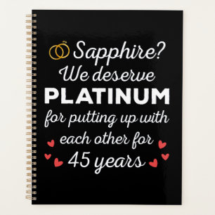 45th Wedding Anniversary I - Sapphire Funny Couple Planner