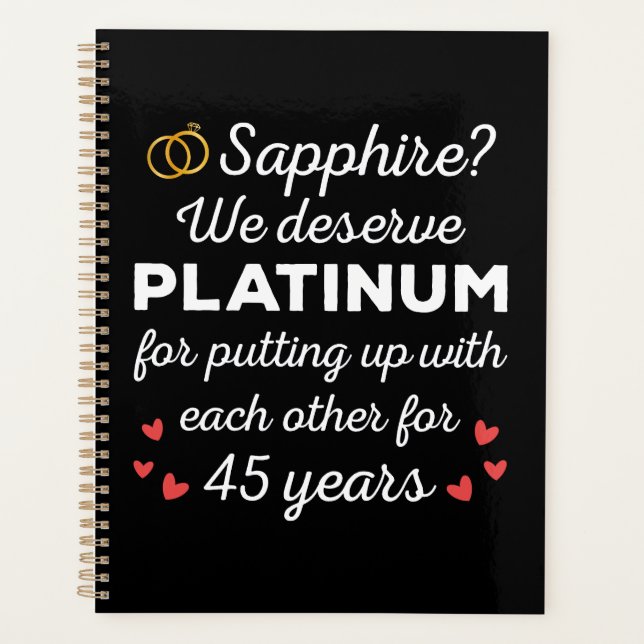 45th Wedding Anniversary I - Sapphire Funny Couple Planner (Front)