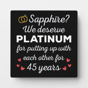 45th Wedding Anniversary I - Sapphire Funny Couple Plaque