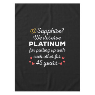 45th Wedding Anniversary I - Sapphire Funny Couple Tablecloth