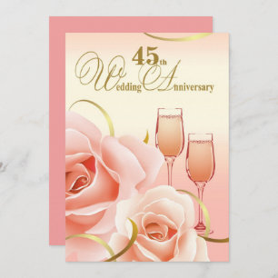 45th Wedding Anniversary Party Invitations