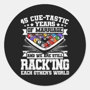 45th Wedding Anniversary Pool Billiards 45 Years M Classic Round Sticker