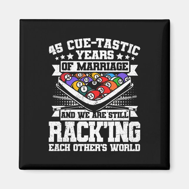 45th Wedding Anniversary Pool Billiards 45 Years M Magnet (Front)