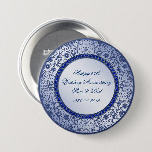 45th Wedding Anniversary Round Button