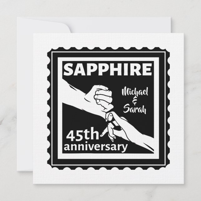 45th wedding anniversary Sapphire holding hands Invitation (Front)