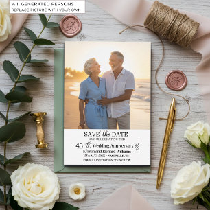 45th Wedding Anniversary Save the Date Photo Card