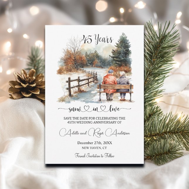 45th Wedding Anniversary Winter Landscape Romantic Save The Date (Creator Uploaded)