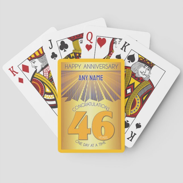 46 Year | Golden Ray 12 Step CUSTOM NAME Playing Cards (Back)