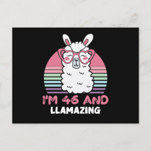 46 Year Old Bday Llamazing Llama 46th Birthday Postcard