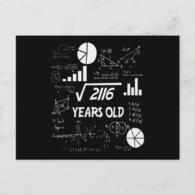 46 Year Old Bday Math Teacher 46th Birthday Gift Postcard (Front)
