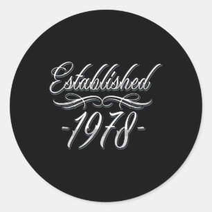 46 Year Old_ Tattoo Lover 1978 46th Birthday  Classic Round Sticker