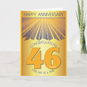 46 Year Sober Anniversary   Golden Ray 12 Step Card