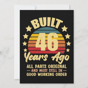 46 Years Ago All Parts Original 46th Birthday Invitation