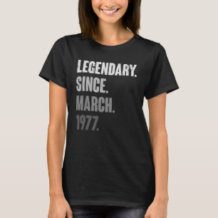 46 Years Old Vintage 1977 Birthday March 46th Deco T-Shirt