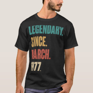 46 Years Old Vintage 1977 Birthday March 46th Deco T-Shirt