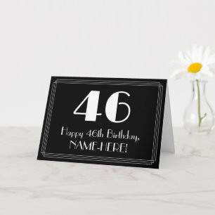46th Birthday ~ Art Deco Inspired Look "46", Name Card