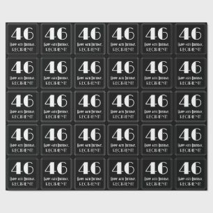 46th Birthday - Art Deco Inspired Look "46", Name Wrapping Paper
