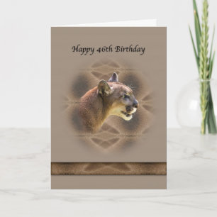 46th Birthday Card with Cougar