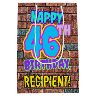 46th Birthday: Fun, Urban Graffiti Inspired Look Medium Gift Bag