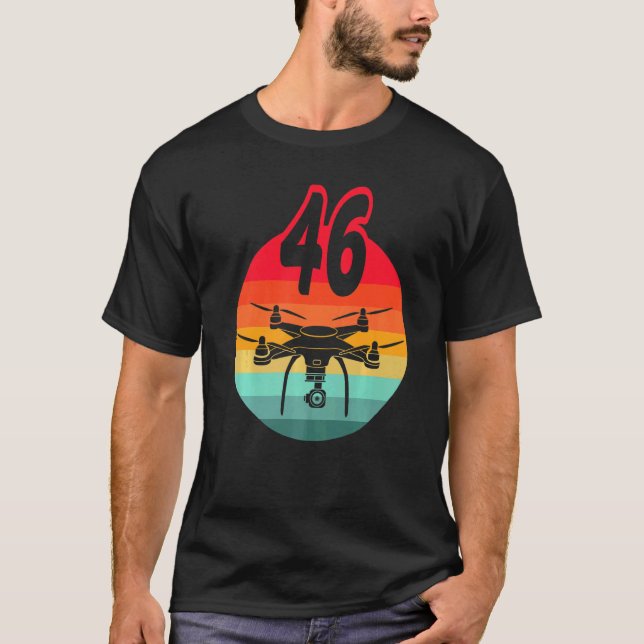46th Birthday I Retro Remote Control Drones With C T-Shirt (Front)