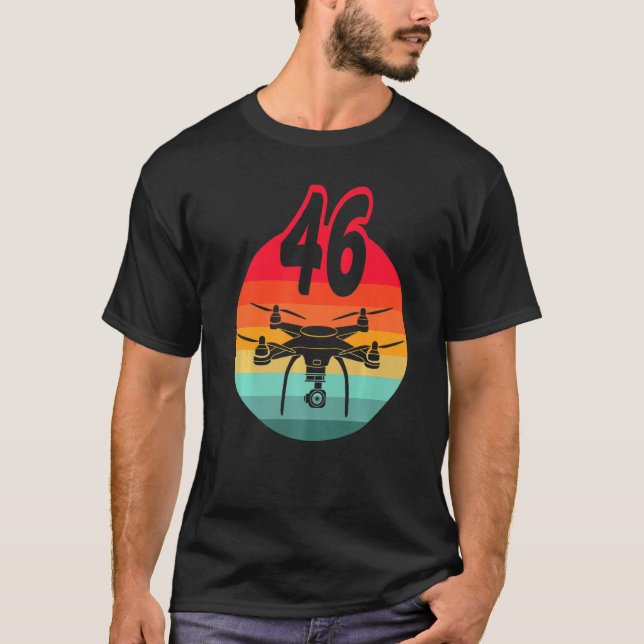 46th Birthday I Retro Remote Control Drones With C T-Shirt (Front)