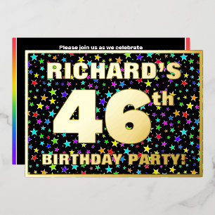 46th Birthday Party — Fun, Colourful Stars Pattern