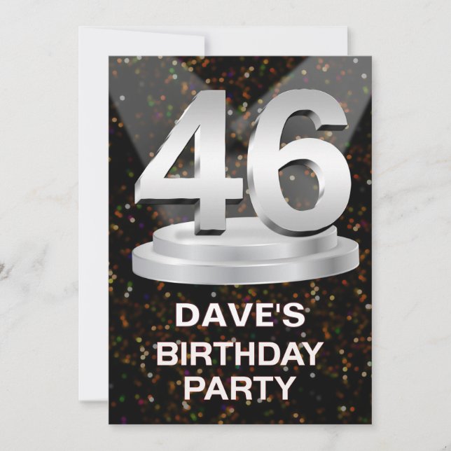 46th Birthday Party Invitation Add a Name (Front)