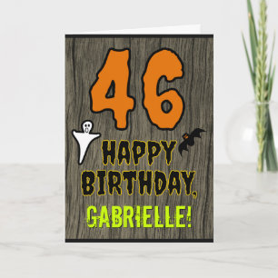 46th Birthday: Spooky Halloween Theme, Custom Name Card