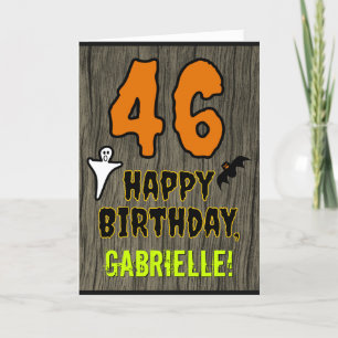 46th Birthday: Spooky Halloween Theme, Custom Name Card