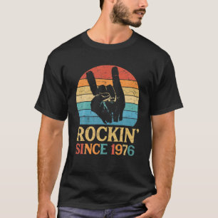 46Th Birthday Ts For Women Rockin Since 1976 Hand T-Shirt
