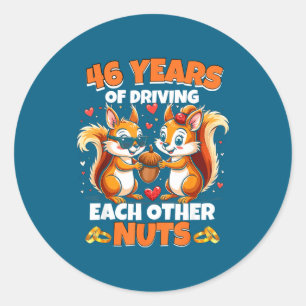 46th Wedding Anniversary 46 Driving Classic Round Sticker