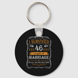 46th Wedding Anniversary Shirt Couples Husband Wif Key Ring