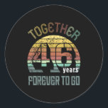 46th Years Wedding Anniversary For Couples Matchin Classic Round Sticker<br><div class="desc">46th Years Wedding Anniversary For Couples Matching 46</div>