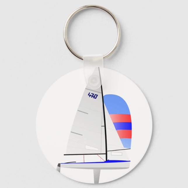 470  Racing Sailboat onedesign Olympic Class Key Ring (Front)