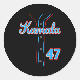 47 Baseball Jersey Shirt Team Kamala For President Classic Round Sticker