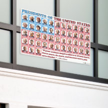 47 Cartoon US Presidents Trump Outdoor Banner 