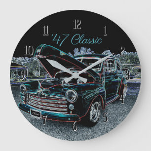 '47 Classic Automobile Round Wall Clock