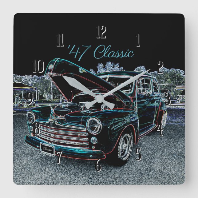 '47 Classic Automobile Square Wall Clock (Front)