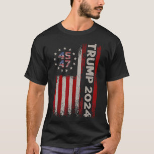47 Donald Trump 2024 American Flag 2024 Election  T-Shirt