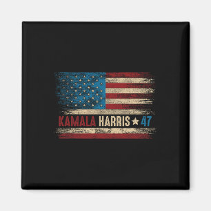 47 For President Usa American Flag Kamala Harris 2 Magnet