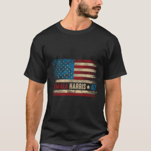 47 For President Usa American Flag Kamala Harris 2 T-Shirt