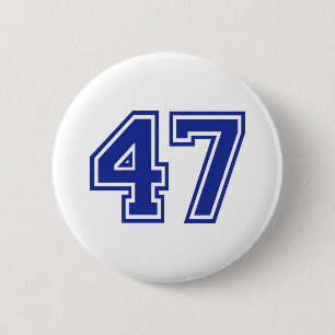 47 - number 6 cm round badge