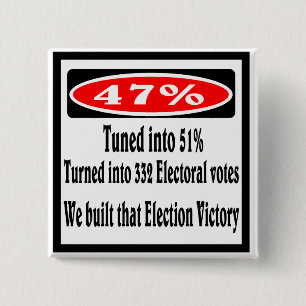 47 percent 15 cm square badge