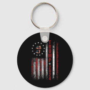 47 Trump 2024 American Flag 1  Key Ring