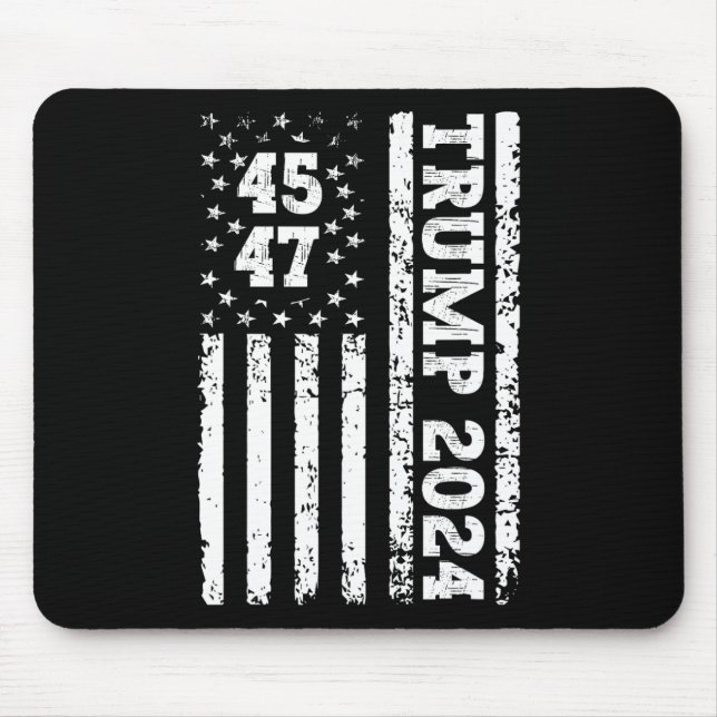 47 Trump 2024 American Flag 2  Mouse Pad (Front)