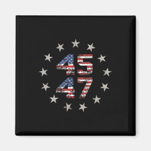 47 Trump 2024 American Flag (on Back) 1 Magnet