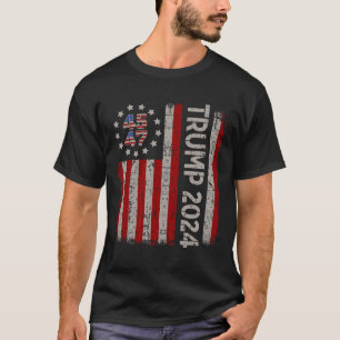 47 Trump 2024 American Flag (on Back) T-Shirt