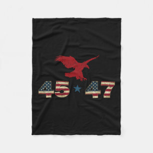 47 Trump 2024 President Election Patriotic Eagle U Fleece Blanket