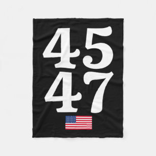 47 Trump 2024 Usa American Flag Fleece Blanket