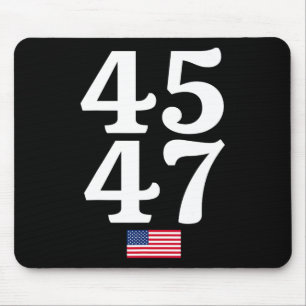 47 Trump 2024 Usa American Flag  Mouse Pad